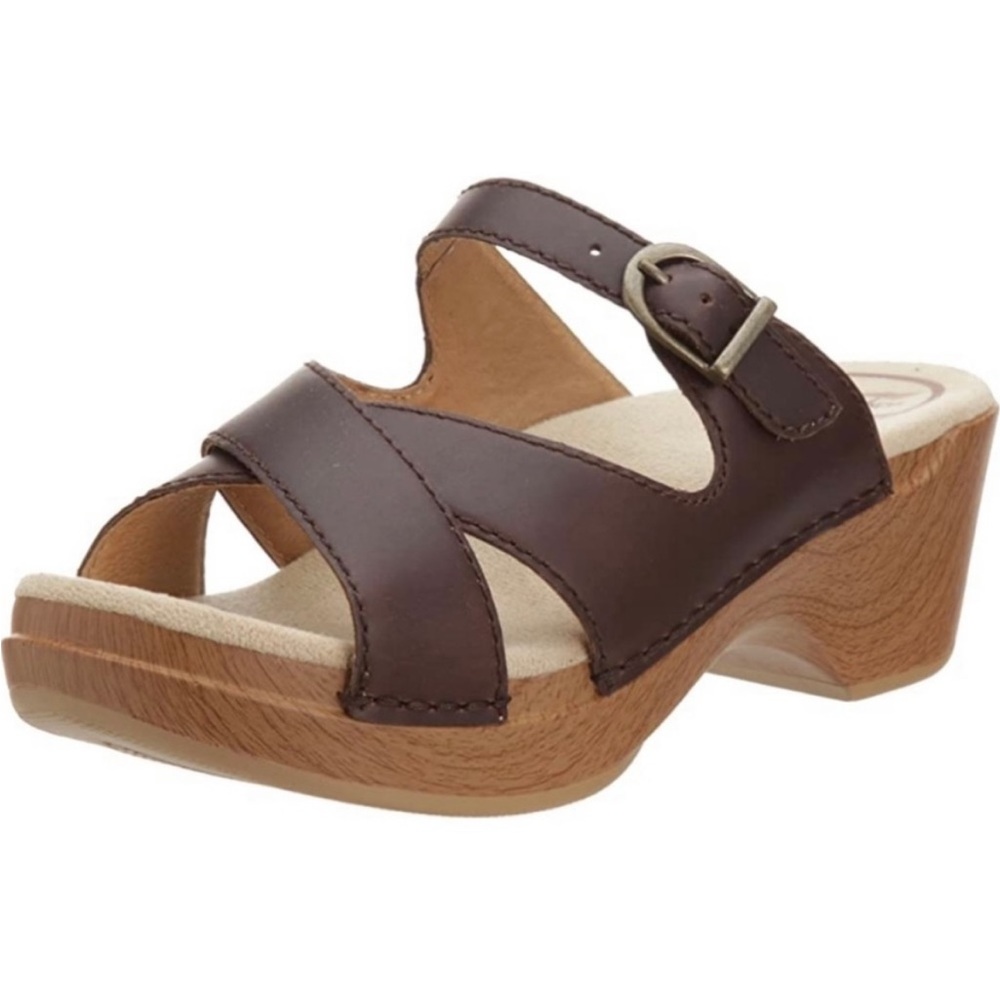 DANSKO Sela Criss Cross Leather Slip On Sandal Size 40